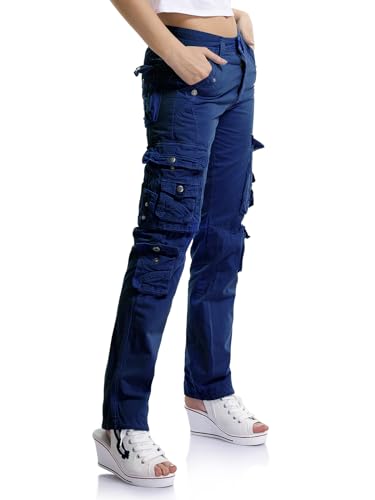 Aeslech Pantaloni cargo da donna, da lavoro, da combattimento, gamba