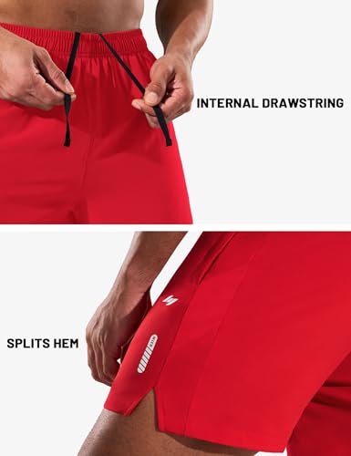MIER Men's 5 Inch Inseam Running Shorts with Zipper Pockets Quick Dry Athletic Gym Workout No Liner Shorts, Lightweight4