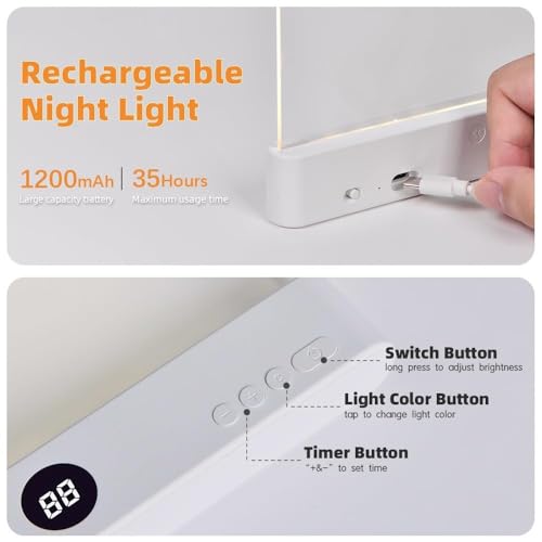 Luz de libro plana recargable con panel de lectura transparente regulable 6