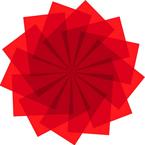 Sumind 18 Pieces Gel Filter Correction Gel Light Filter Colored Overlays Transparent Film Plastic Sheets Supplies, 11.7 by 8.3 Inches, Red