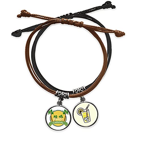 Bracelet Brésil fête foraine en corde et cuir tressé main
