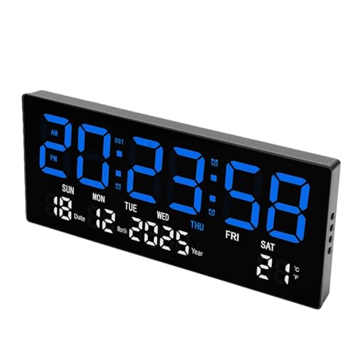 Horloge numérique LED murale lisible à distance avec télécommande - 2