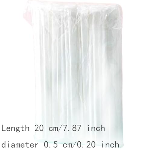 100 pitillos plásticos transparentes flexibles 20 cm miniatura 2