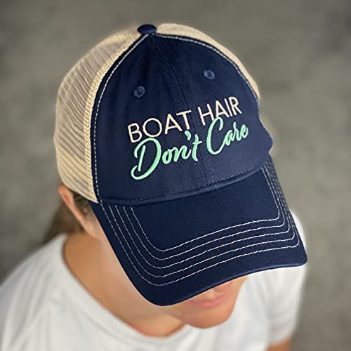 Crave Hats Boat Hair Don’t Care Hat, Lake Hair Cap, Trucker Hat For Women, Baseball Hat Navy #TOP3