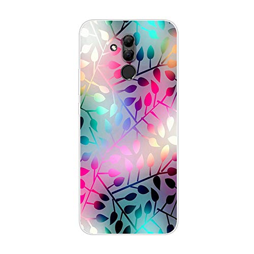 Aksuo Funda Compatible with Huawei Mate 20 Lite , TPU Anti-Rasguño Anti-Golpes Cover Protectora Transparente Claro TPU Caso Bumper Slim Silicona Case - Hojas de Colores