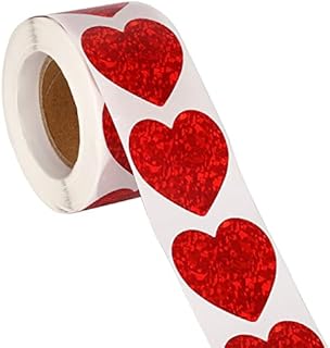 KINBOM 500pcs 1.5 inch Heart Stickers, Red Heart-shaped Stickers Valentine's Day Love Decoration Stickers for Valentine's Day Wedding Birthday Decoration Accessories Anniversaries