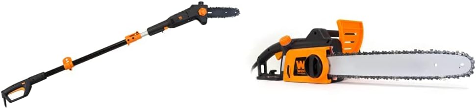 WEN 4019 6-Amp 8-Inch Electric Telescoping Pole Saw & 4017 Electric Chainsaw, 16"