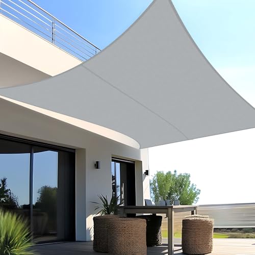 SUNNY GUARD Sonnensegel Wasserdicht 2.5x3m Rechteckig Sonnenschutz Wetterschutz Segel Baldachin UV Schutz für Balkon Terrasse Garten, Hellgrau