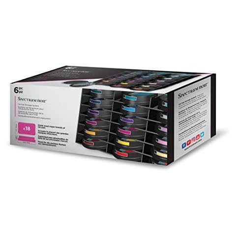 Spectrum Noir Universal Ink Pad Storage Unit Tray Stackable and Customisable Holder & Organiser, Black Pack of 6, One Size Cover