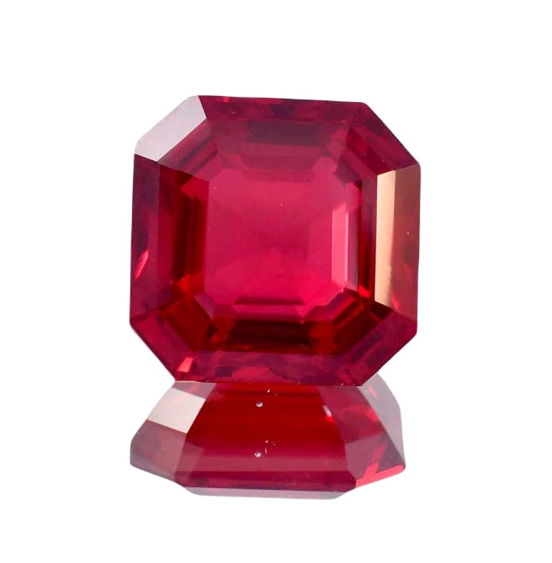 Rubis naturel 10 mm taille Asscher pour créer votre propre bague personnalisée