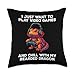I Just Want to Play Video Games Funny Gamer Bearded Dragon Throw Pillow