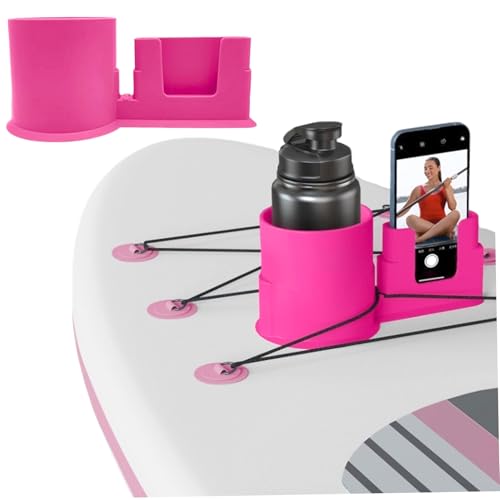 Paddle Board Cup Holder with Phone Holder Plastic Paddleboard Cup with Drain Hole Replacement Wire Fixing Paddle Board Accessories