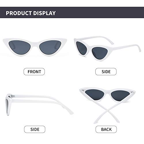 Image of Retro Vintage Narrow Cat Eye Sunglasses for Women Clout Goggles Plastic Frame