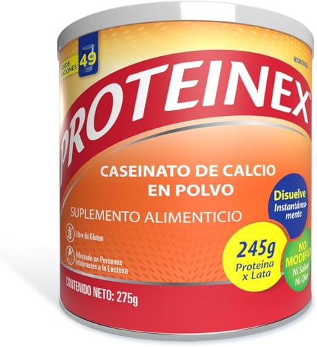 Proteínas, ENTEREX® PROTEINEX | Caseinato de calcio | concentrado de Proteina | suplemento alimenticio | polvo sin sabor | lata 275g