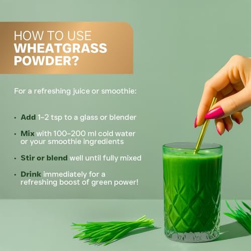 Image of Asmita Organic Farms Organic Wheat Grass Powder 100g | USDA Certified Organic | Natural Energy Booster | Supports Immunity, Detox & Digestion | Superfood Powder for Smoothies & Juices