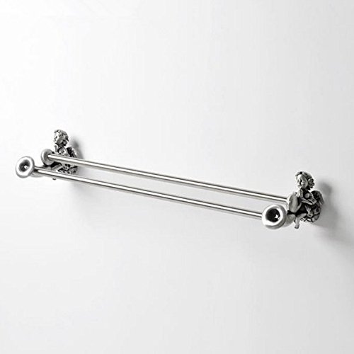 Porte-serviettes double barre 60 cm anti rouille pour douche