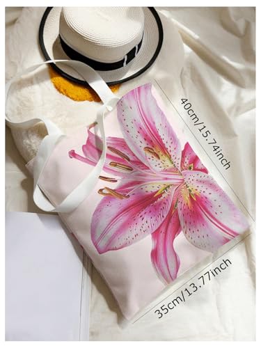 Bolso Tote de Lona Floral para Playa y Viaje Mujer miniatura 4