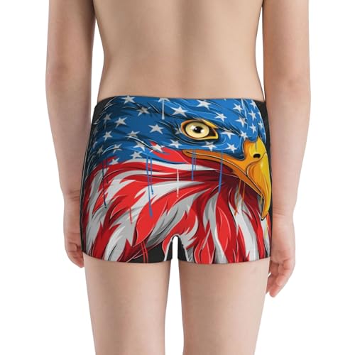 Boys' Cotton Boxer Brief Soft Underwear-Eagle Head With American Flag3
