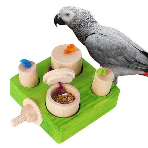 YOOSO WING Birdie Puzzle Feeder - Interactive Foraging Toy for Parrots Parakeets Cockatiels Conures | Mental Enrichment & Stimulation Game to Prevent Boredom (Green)