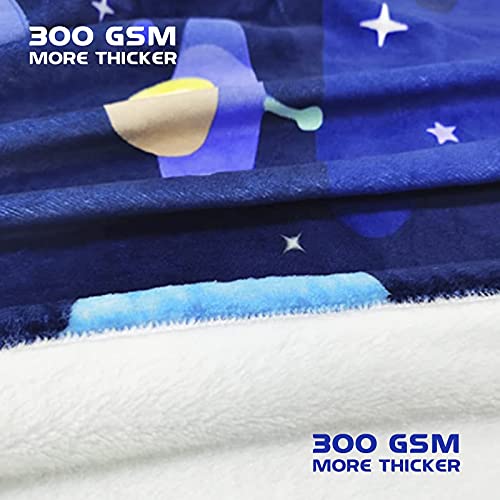 Wish Tree Space Blanket For Boys Kids Plush Fleece Throw Blanket With Galaxy Design For Bed Sofa Couch, 40X50 Inch Soft Fuzzy Blanket Space Room Decor Gift #TOP1