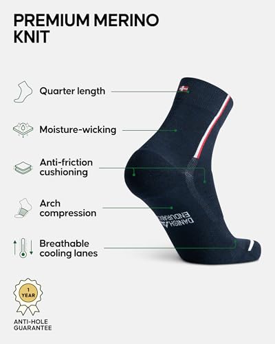 Danish Endurance Merino Cycling Socks 2 Pack Cushioned Comfort for Road and MTB - Image 2