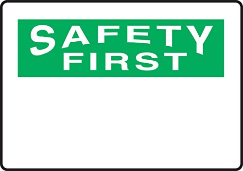 Panneau Safety First auto-adhésif en vinyle blanc et vert 18x25 cm