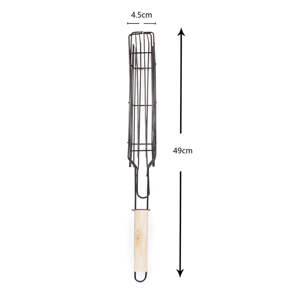 RWRAPS Cestello per Barbecue Portatile Cestello per Barbecue Antiaderente in Acciaio Inossidabile Griglia per Barbecue Griglia per Carne Raddoppia Il Comfort