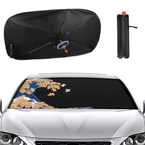 �ԗp�T���V�F�[�h �Č��̐_�ސ쉫�Q�� �J�[�T���V�F�[�h �P�^ �ԗp�p���\�� �t�����g�T���V�F�[�h ������� �܂��ݎ� �J�[�p�i �Ռ� �ՔM �ȒP���t�� �ėp Uv�J�b�g �l�G�Ή� 73��133cm