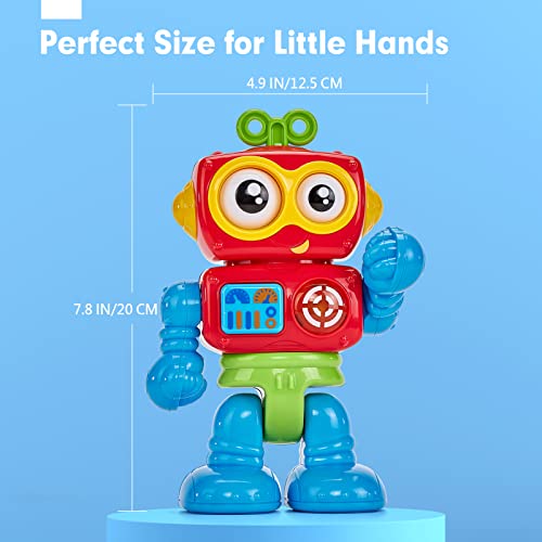 hahaland toys for 1 year old boys - Activity Robot Baby Toys for 1 Year Old - Musical Light up Poseable Fine Motor Skill Toys for 12 Months - Interactive Montessori Toys for 1 Year Old Birthday Gift