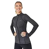 Chaqueta deportiva USA Pro Mujer Fitness Chaqueta Deportiva Cuello Alto Slim Carbón Margoso M