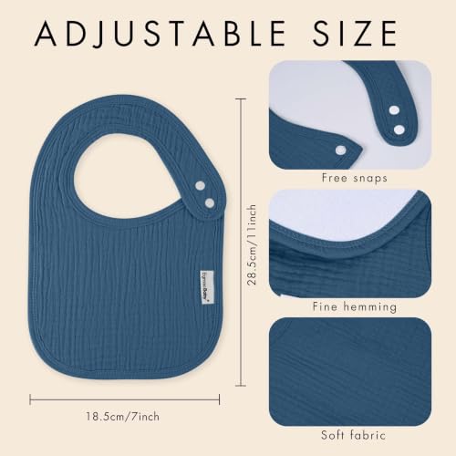Image of Muslin Baby Bibs for Drooling and Teething,Bibs for Boys Girls