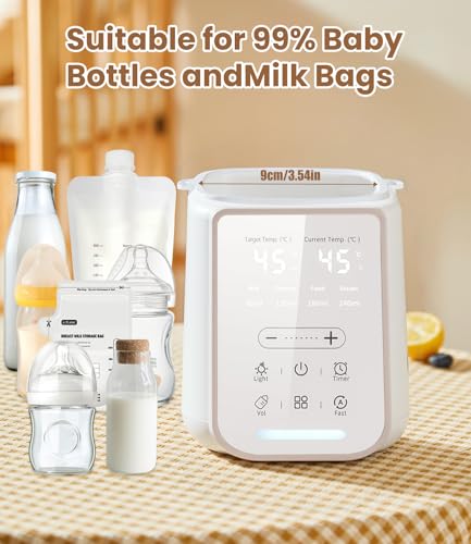 Vuxava Calienta Biberones Portátil 8-en-1 – Calentador de Biberones con Esterilizador, Función Descongelado, Luz Nocturna, Temporizador – Para Casa y Coche - imagen 6