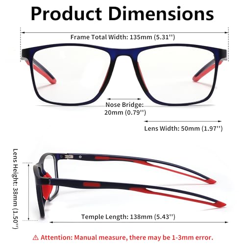 Image of FEISEDY Blue Light Glasses for Women Men TR90 Sports Ultra-Light Glasses Anti Glare UV Protection B0109