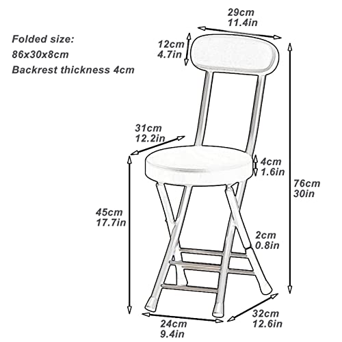 Chaise de bar pliante verte avec dossier rembourré en polyuréthane