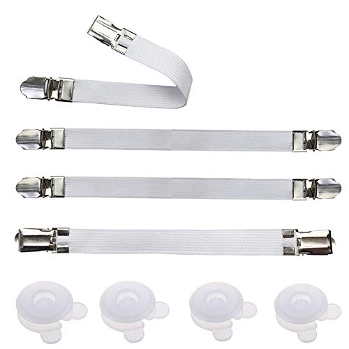 Eopocdor Lot de 8 pinces pour couette et sangles pour drap, pour maintenir les coins des couettes, couvertures et draps de lit en place Cover