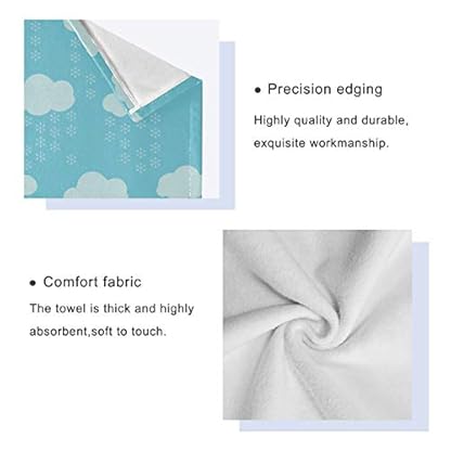 FANTAZIO Premium Handtücher Set Blau Schneeflocke Wolke Muster Waschlappen Badetuch Tuch Tuch Tuch Tuch Tuch Tuch Set 3-teilig – Bild 5