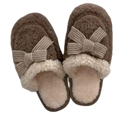 Bow slippers Plush cotton slippers Cotton slippers for men and women at home Warm cotton slippers Cotton slippers