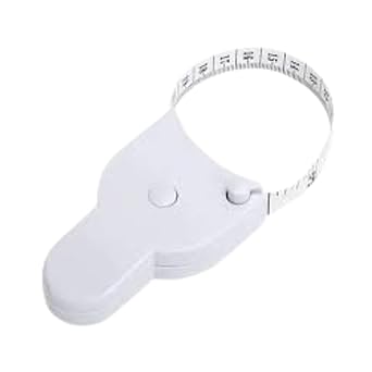 Bravezi Body Fat Measuring Tape Girth Measuring Automatic Telescopic Push Button Portable Retractable Measuring Tape for Body Fat 150cms_White
