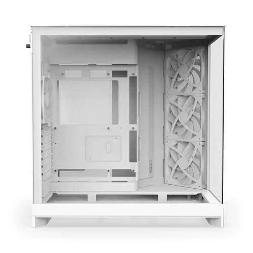 Image of NZXT H9 Flow (2025) - Large Dual-Chamber ATX Mid-Tower Airflow PC Case - Includes 3 x 140mm & 1 x 120mm Fans - 420mm Radiator Support - Tempered Glass - Back-Connect Ready - White