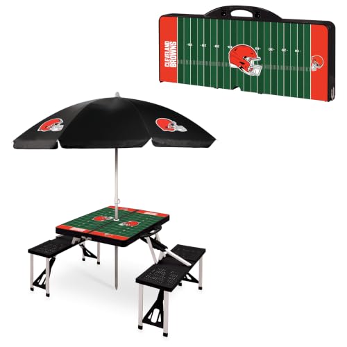 Image of PICNIC TIME NFL Picnic Table Portable Folding Table with Seats and Umbrella