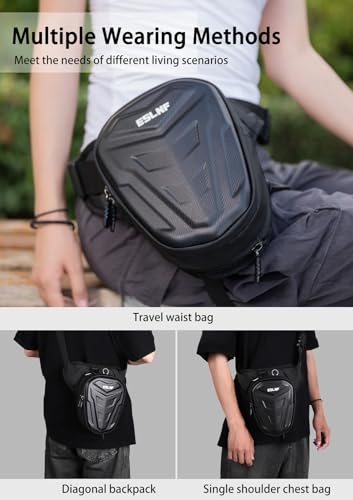 Image of ESLNF Tactical Thigh for Bike Riders Waist Bag - Waterproof EVA Leg Waist Bag for Outdoor Riding & Hiking | Large Capacity Waist & Side Bag for Men Multipurpose Rider Bag for Climbing & Travel
