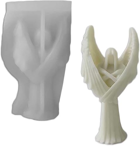 Moldes de silicona con forma de ángel de la guarda para hacer velas, resina, velas de aromaterapia, jabón de cera hecho a mano, decoración del