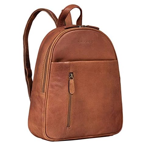STILORD 'Hailey' Tagesrucksack Damen Leder Rucksack Klein Vintage Daypack Frauen Rucksackhandytasche Cityrucksack für Ausgehen Shopping S Echtleder, Farbe:Arona - braun Cover