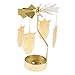 Produktbild SunniMix Weihnachtsdekor Rotierende Kerze Teelichthalter Kerzenständer Ornament Gold - Eule