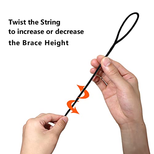 Lightning Archery Dacron Bow String Set With 2 Brass Nocks 12/14/16 Strands 48"-70" For Longbow Traditional Recurve Bow Replacement Bowstring 64"-14Strands #TOP3