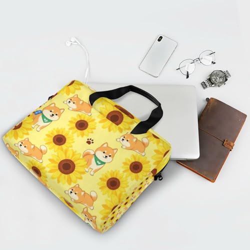 Maletín para portátil 15.6 in con diseño Shiba Inu y girasol miniatura 7