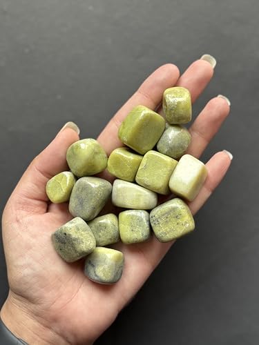 Image of Tumbled Stones, Natural Crystal Healing Stones, Home Office Decor, Aquarium Decorative Pebbles, Vase Fillers (Serpertine, 100)
