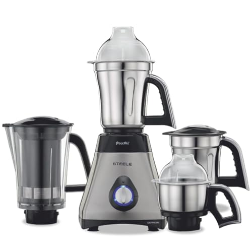 Preethi Steel MG-208 750-Watt Mixer Grinder (Silver/Black)