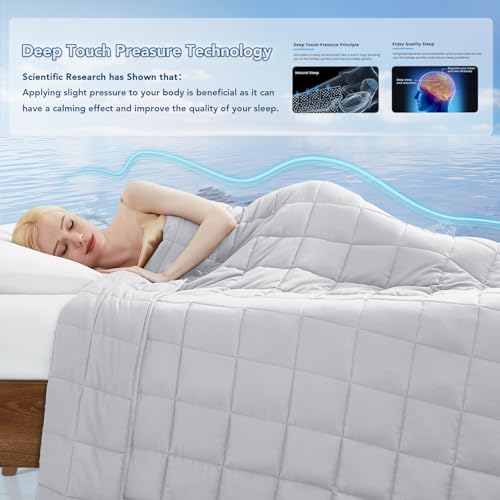 Topcee Weighted Blanket (20lbs 80"x87" King Size) Soft Cooling Heavy Blanket Sleeping, Apply to 190-210 lbs Body, Thick Breathable Blanket with Glass Bead, Easy Care