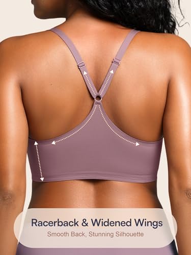 Image of Racerback Bras with Metal Magnetic Front Closure - S-XL Wireless for Women No Underwire Seamless Supportive Bralettes